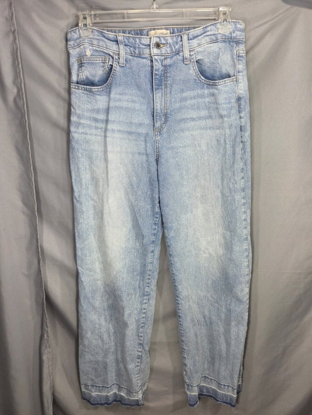 Universal Thread High Rise Wide Leg Unhemmed Blue Cotton Denim Jeans Size 12R